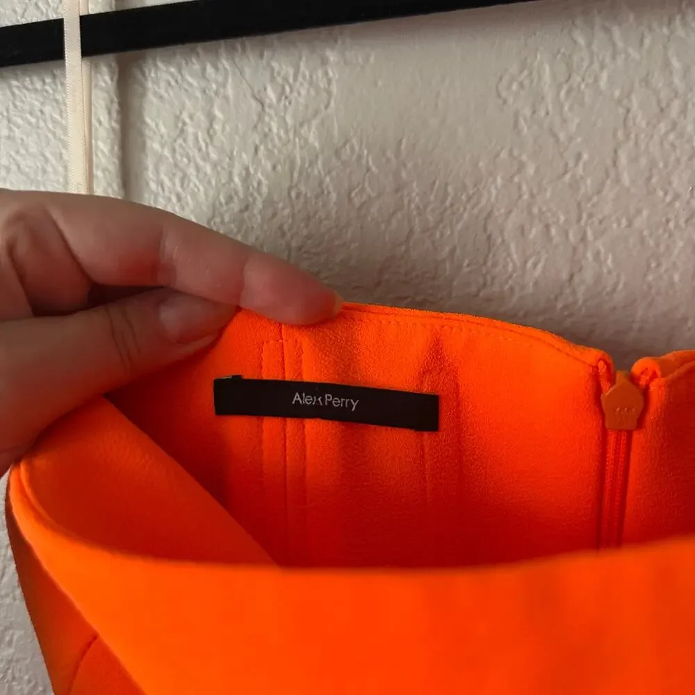 Alex Perry Neon Orange Strapless Mini Dress - Picture 8 of 8